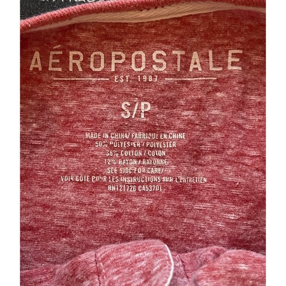 AEROPOSTALE HENLEY SIZE SMALL VINTAGE RED - Picture 3 of 6